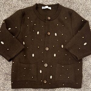 Zara Chocolate Brown Knit Cardigan size M